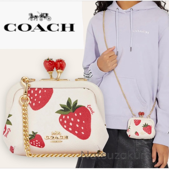 coach かわいいイチゴ がま口バッグ - electrabd.com