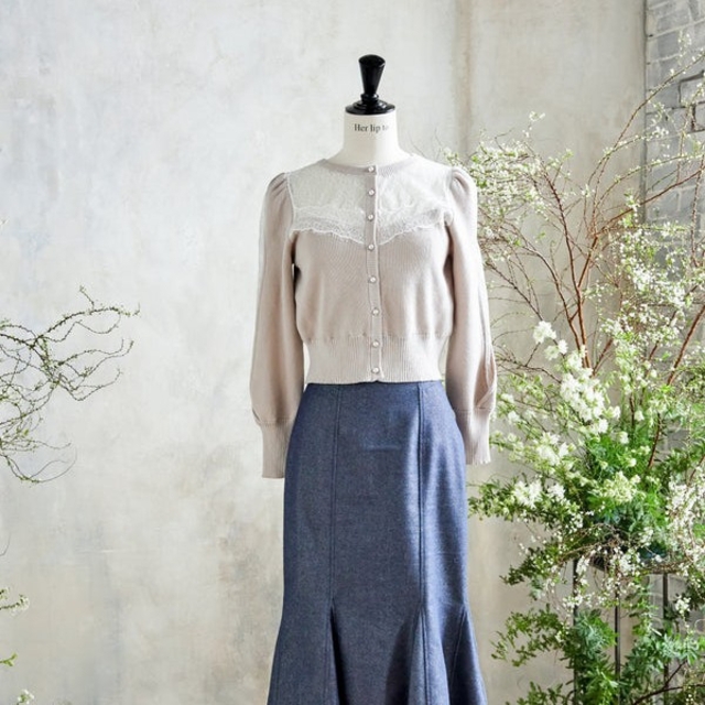 Her lip to - Open Sleeve Lace Cardiganの通販 by はるひママ's Her lip to - Open Sleeve Lace Cardiganの通販 by はるひママ's