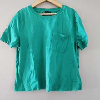 ザラ(ZARA)の美品 ZARA 半袖Tシャツ グリーン L(Tシャツ(半袖/袖なし))