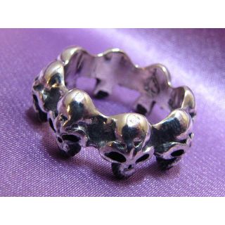 THIRTEEN DESIGNS SCROLL SKULL RING 9号(リング(指輪))