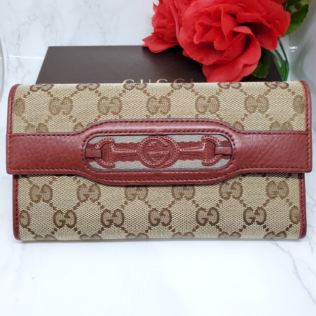 GUCCI グッチ 財布 赤 ロゴ-