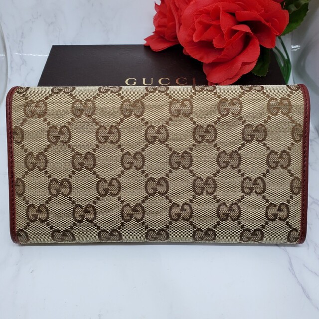 極美品】 GUCCI グッチ ロゴ 長財布 財布 GG キャンバス-