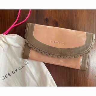 シーバイクロエ(SEE BY CHLOE)のシーバイクロエ　ピンクベージュ　フリル　長財布　ウォレット(財布)