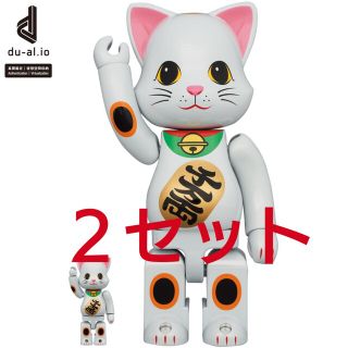 メディコムトイ(MEDICOM TOY)のNY@BRICK招き猫白メッキ 100%400%(その他)