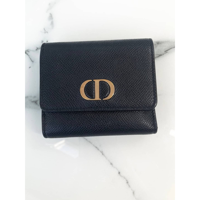 DIOR ディオール レザー 三つ折りコンパクト財布 ブラック 黒 人気の雑貨がズラリ！ 19000円