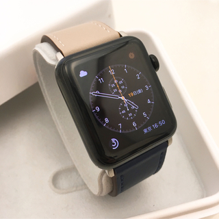 Apple Watch - 新品 apple watch ブラックステンレス 42mm 黒 アップル