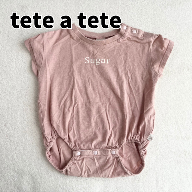 tete a tete(テータテート)の美品✨teteateteテータテート半袖ロンパース70cmバースデイベビー服 キッズ/ベビー/マタニティのベビー服(~85cm)(ロンパース)の商品写真