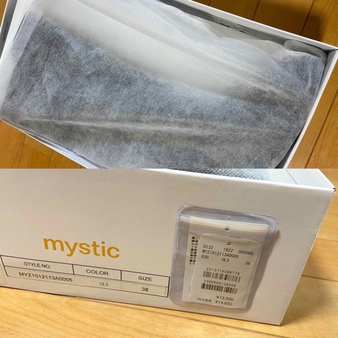 mystic(ミスティック)のmystic スクエアロングブーツ　38 オリーブ　新品未使用　箱付き レディースの靴/シューズ(ブーツ)の商品写真