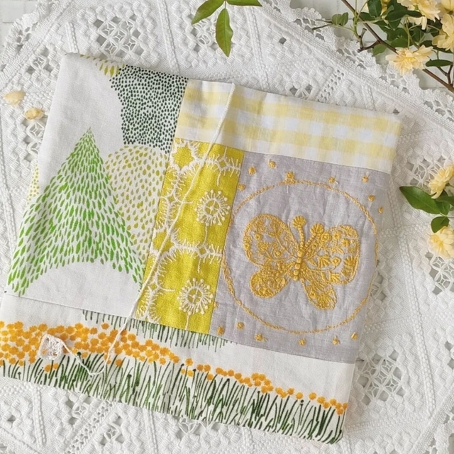 ほぼ日 weeks MEGA 夢見る秘密の場所の手帳カバー - ブックカバー ハンドメイド:ミナペルホネン:flower cake:大きいバニティ