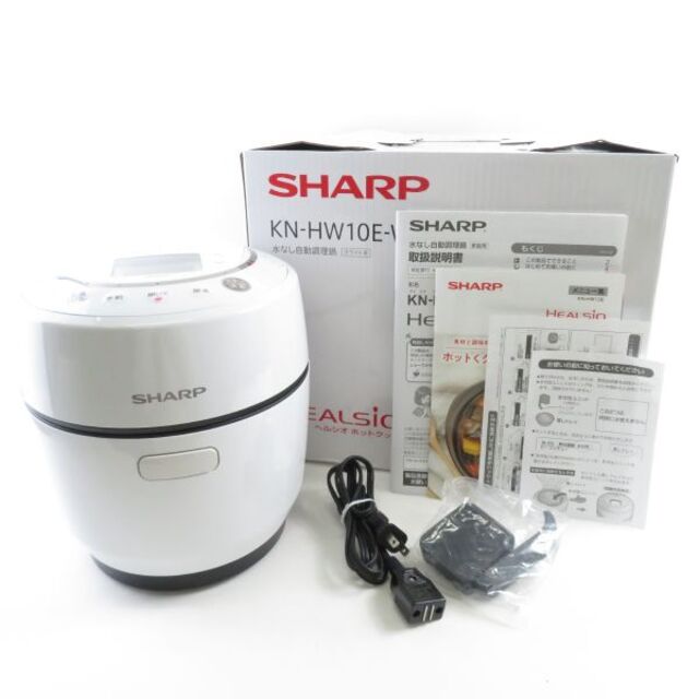 美品 SHARP シャープ ヘルシオ ホットクック KN-HW10E-W 2019年製 水なし自動調理鍋 1～2人用 1点 無線LAN スマホ連携 料理 無水 時短 家電 SU3768Zその他