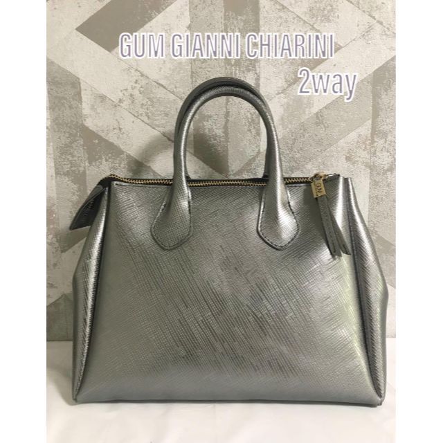 素材PVC【極美品】GUM GIANNI CHIARINI  2WAY ハンドバッグ 手提