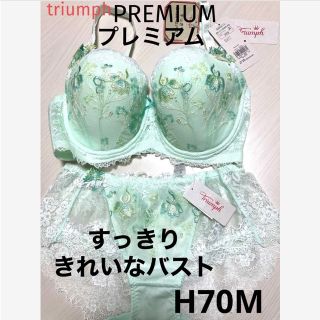 トリンプ(Triumph)の【新品タグ付】トリンプPREMIUM・希少サイズ・H70M（定価¥12,980）(ブラ&ショーツセット)