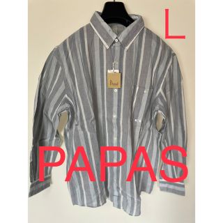 PAPAS パパス　長袖シャツ　リネンシャツ(シャツ)