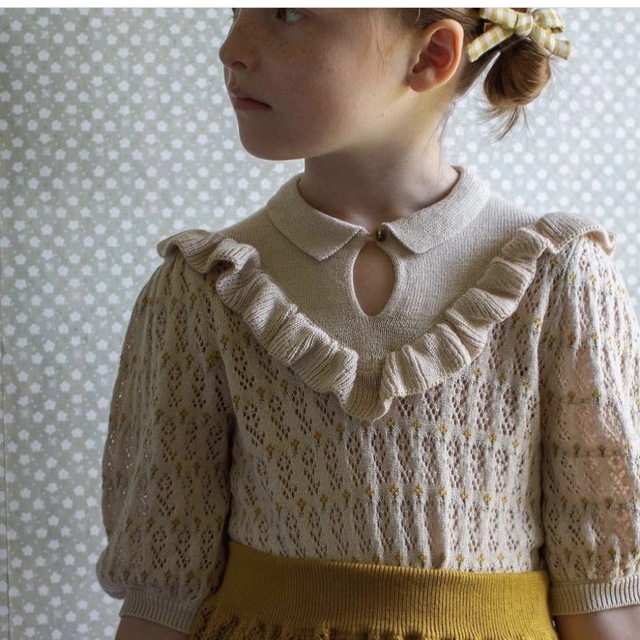 SOOR PLOOM(ソーアプルーム)のsoor ploom  Nancy Knit Top - milk 2y キッズ/ベビー/マタニティのキッズ服女の子用(90cm~)(ニット)の商品写真