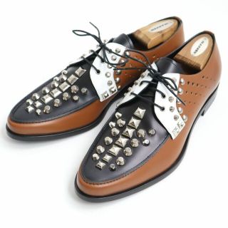 プラダ(PRADA)の未使用品◆PRADA プラダ 2EG256 スタッズ付き レースアップシューズ/レザーシューズ マルチカラー 7 箱付き メンズ イタリア製　r15-st30404-712(ドレス/ビジネス)