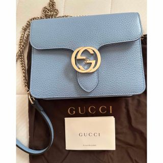 グッチ(Gucci)のGUCCI グッチ　バッグ　ポシェット　水色(ショルダーバッグ)