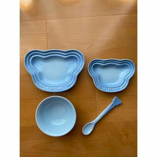 ルクルーゼ(LE CREUSET)の【新品未使用】ベビー　ベアープレート　ボール　スプーン　セット(離乳食器セット)