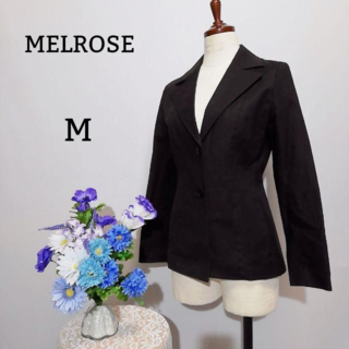 メルローズ(MELROSE)のMELROSE　極上美品　テーラードジャケット　Mサイズ　黒系(テーラードジャケット)