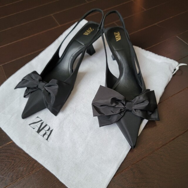 ZARA - ZARA サテンリボンパンプスの通販 by SUZUNE's shop ZARA - ZARA サテンリボンパンプスの通販 by SUZUNE's shop