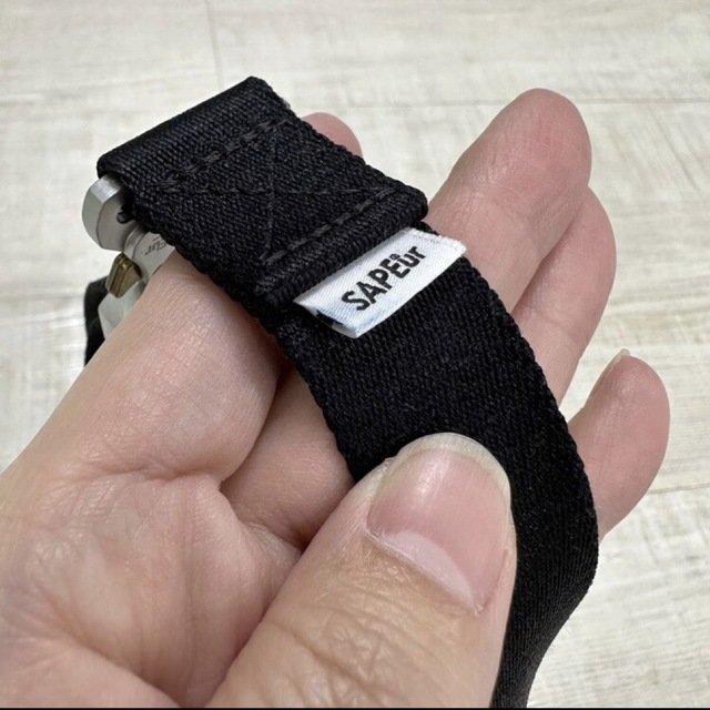 希少 SAPEur サプール BELT ベルト ロゴ 刺繍 BLACK ブラック