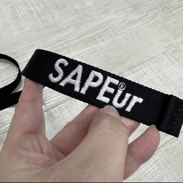 希少 SAPEur サプール BELT ベルト ロゴ 刺繍 BLACK ブラックの 希少 SAPEur サプール BELT ベルト ロゴ 刺繍 BLACK ブラックの