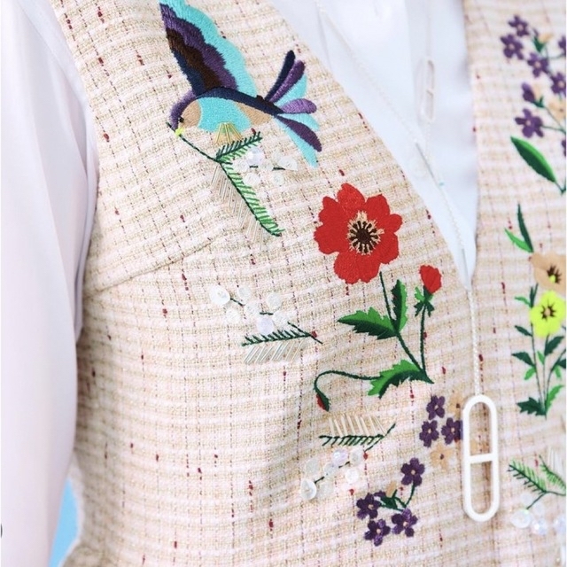 chesty 刺繍　フラワー　ジャンパースカート