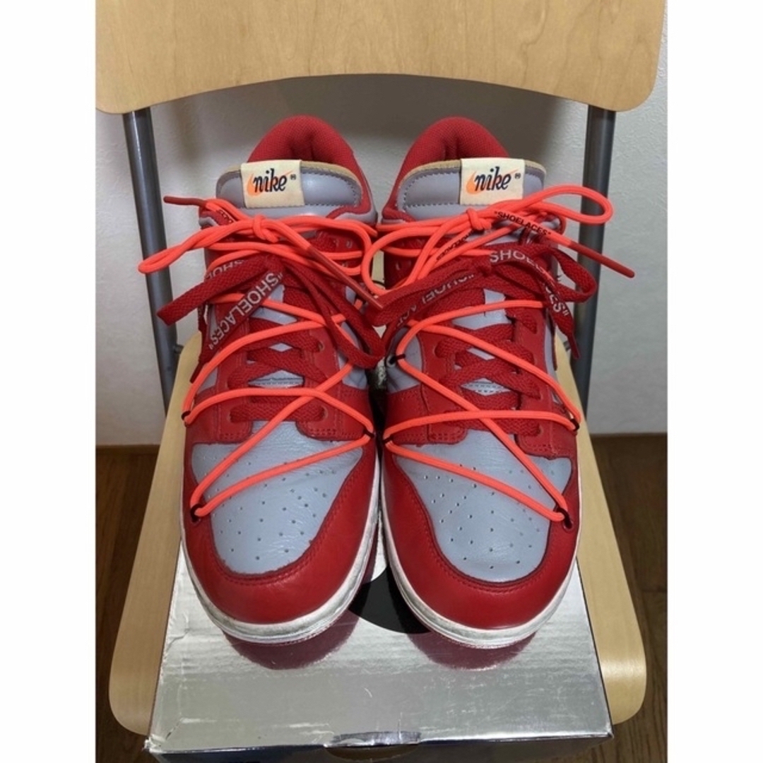 NIKE OFF-WHITE DUNK LOW 27cm 赤灰