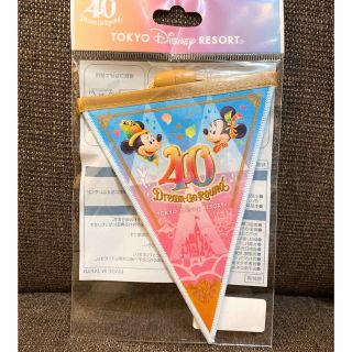 ディズニー(Disney)の東京ディズニーリゾート 40周年 ガーランド 水色&ピンク(キャラクターグッズ)