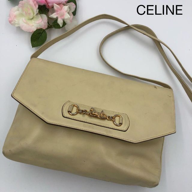 CELINE セリーヌ ショルダーバッグ 馬車金具 ゴールド金具 レザー