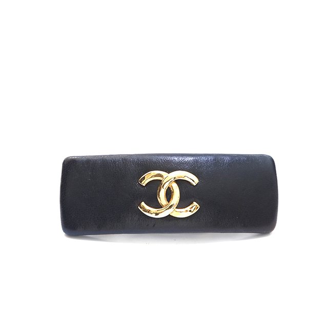 在庫あり/即出荷可】 CHANEL ヘアアクセサリー バレッタ レザー ココ