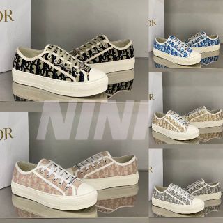 シルバー/レッド 厚底スニーカー レディース 韓国風 DIOR - 通販 - www