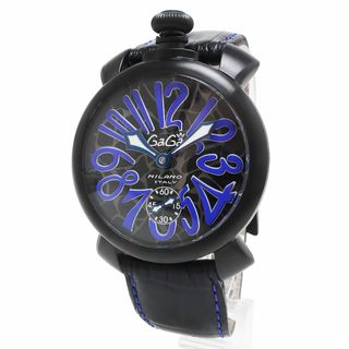 【美品】ガガミラノ　gagamilano スカル　青　ラバーベルト