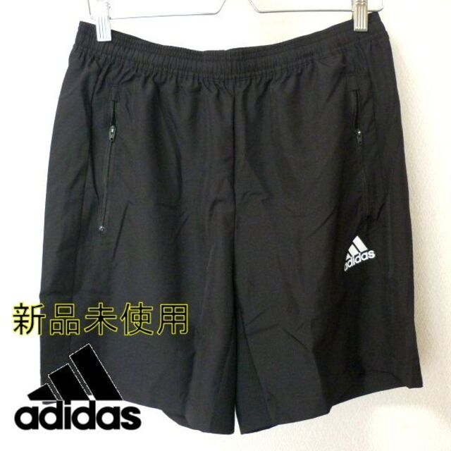 adidas(アディダス)の新品未使用◆(L)アディダス 黒ハーフパンツ/ショートパンツ/ジップ付きポケット メンズのパンツ(ショートパンツ)の商品写真