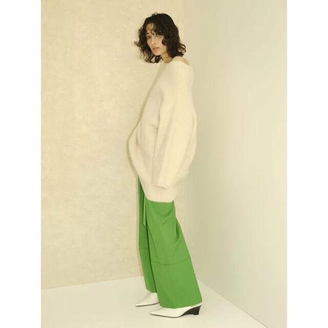 安全保証付き ハイウエストタックパンツ グリーン 0 カジュアルパンツ