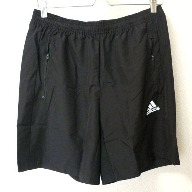 adidas(アディダス)の新品◆(XL)(O)アディダス 黒ハーフパンツ/ショートパンツ/ジップ付ポケット メンズのパンツ(ショートパンツ)の商品写真