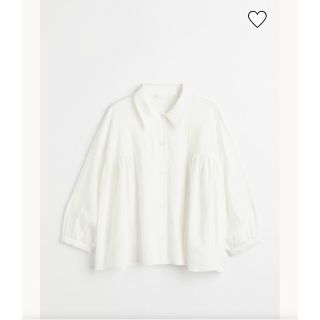 エイチアンドエム(H&M)のH&M　襟付きブラウス　白(シャツ/ブラウス(長袖/七分))