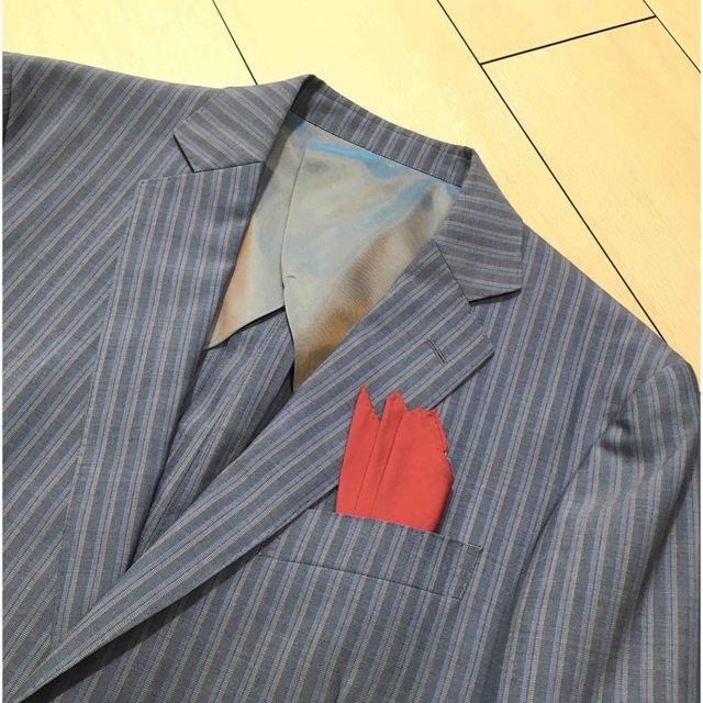 TAKEO KIKUCHI(タケオキクチ)の極美品★タケオキクチ セットアップスーツ モヘア混 ストライプ A570  メンズのスーツ(セットアップ)の商品写真
