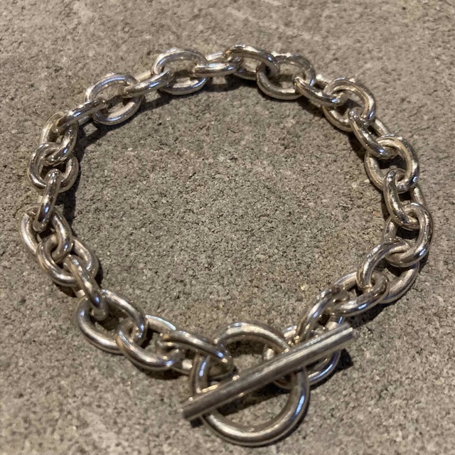 VINTAGE ヴィンテージ シルバー925Tバーあずきチェーンブレスレット