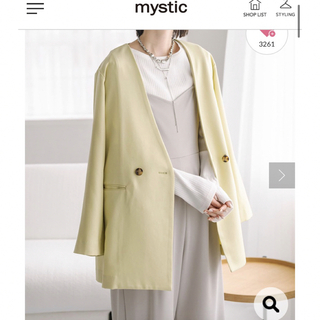 ミスティック(mystic)のmystic ノーカラー袖スリットジャケット(ノーカラージャケット)