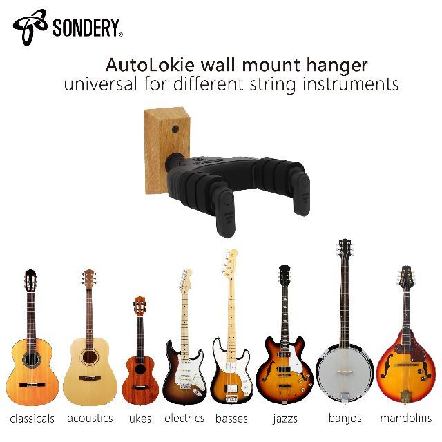 【サイズ:N2】Sondery ギター ハンガー 壁掛け スタンド フック かべ 6
