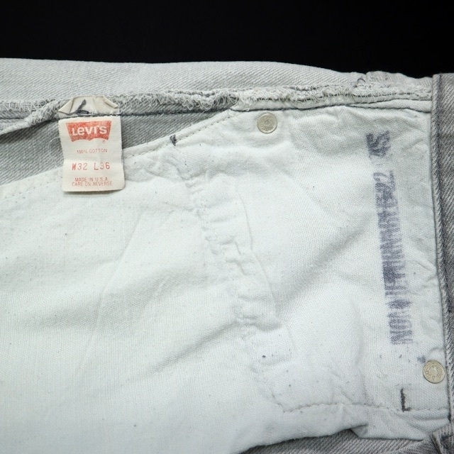 Levi's(リーバイス)の80s ビンテージ リーバイス 501 グレー デニム パンツ ハチマル 古着 メンズのパンツ(デニム/ジーンズ)の商品写真