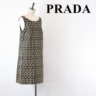 プラダ(PRADA)のSL AB0023 近年モデル PRADA プラダ 総柄 レトロ 70s(ロングワンピース/マキシワンピース)