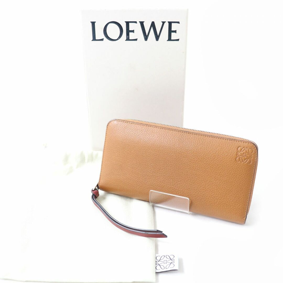 LOEWE - 美品△スペイン製 LOEWE ロエベ アナグラム型押し ラウンド