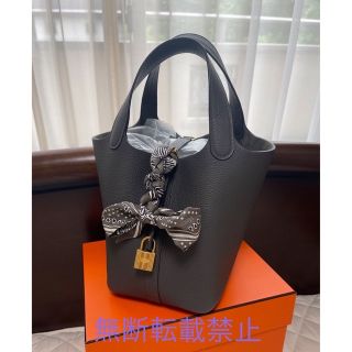 エルメス(Hermes)のエルメス　ピコタンロックPM   グラファイト　ゴールド金具(ハンドバッグ)