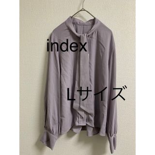 インデックス(INDEX)の3113 index ボウブラウス　パープル　Lサイズ　新品(シャツ/ブラウス(長袖/七分))