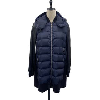 モンクレール(MONCLER)の[USED/中古]MONCLER モンクレール ダウンジャケット ダウンジャケット 切り替えレザー ネイビー ダブルファスナー c906762022 ネイビー ブラック バージンウール ポリアミド 00 中古 ai-tdc-000887-4e(ダウンジャケット)