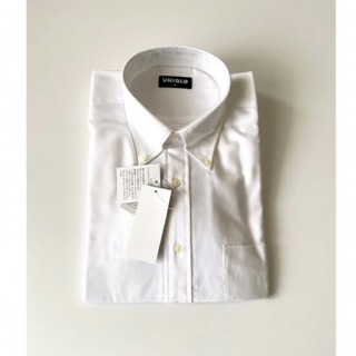 ユニクロ(UNIQLO)のUNIQLO カジュアルシャツ　ホワイト　Lサイズ　長袖(シャツ)