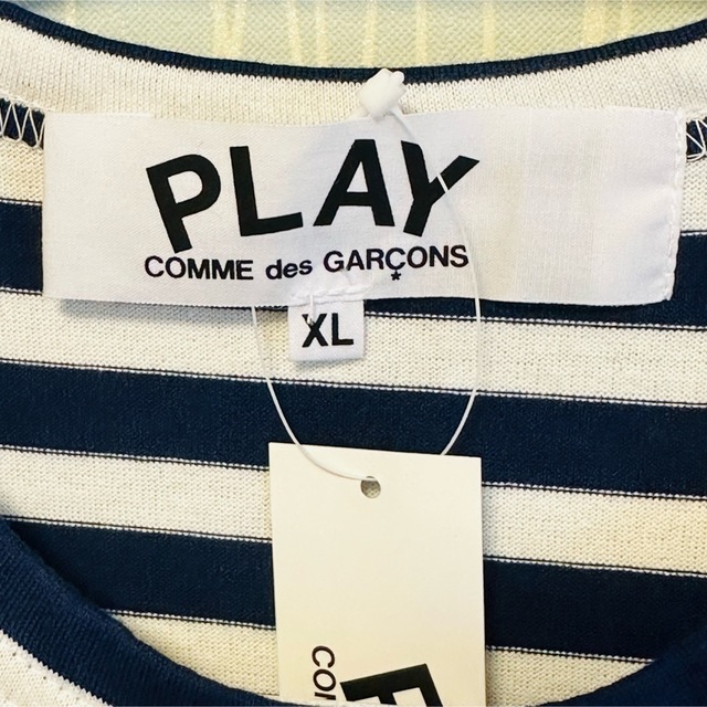 即発】COMME des GARCONS メンズ ボーダーロングＴシャツ-