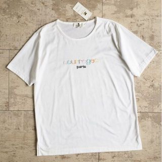 クレージュ(Courreges)の未使用 クレージュ ☆ ロゴ刺繍 Tシャツ 9号 コットン 白 半袖 ゆったり(Tシャツ(半袖/袖なし))