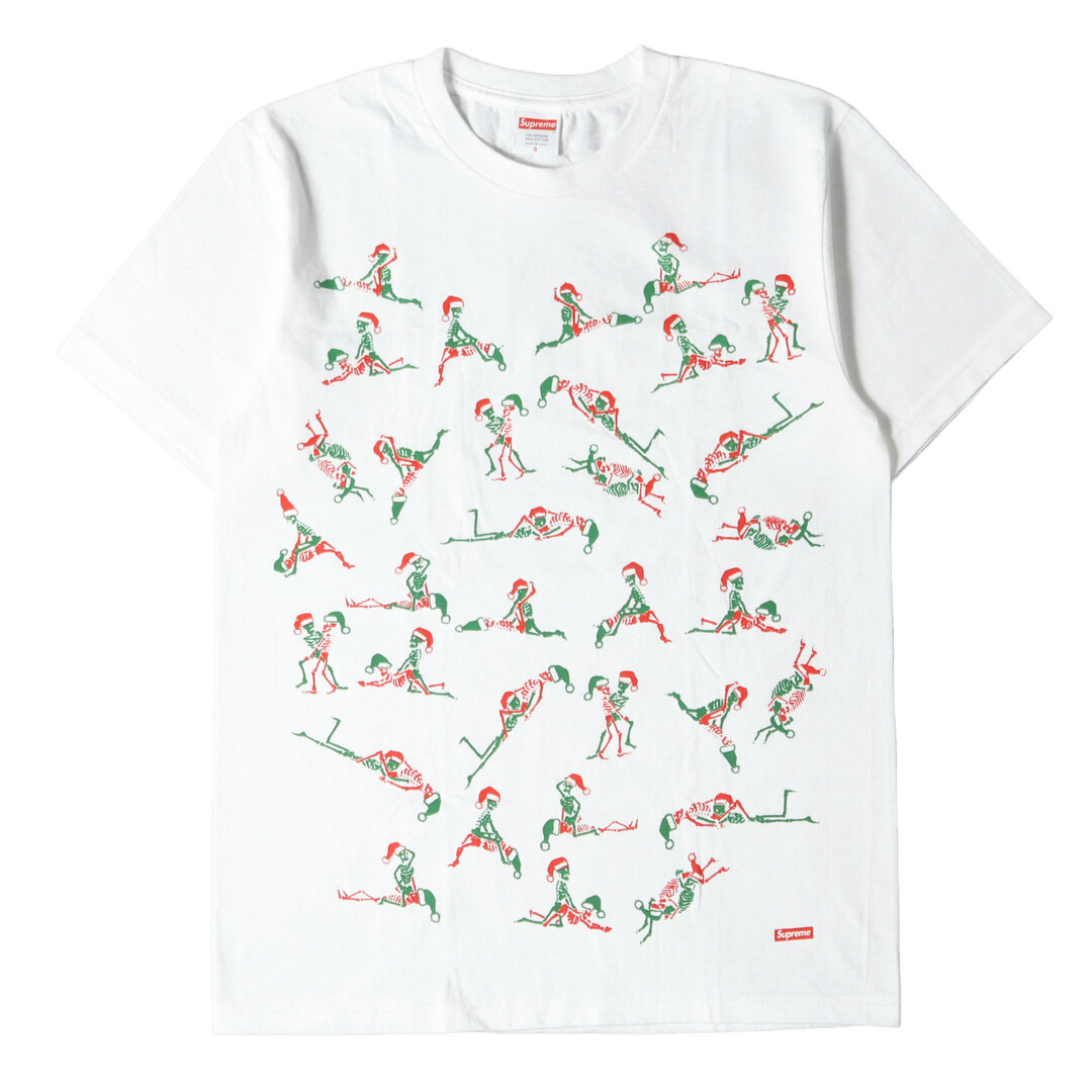 Supreme シュプリーム Tシャツ クリスマスモデル サンタ スカル クルーネックTシャツ Christmas Tee 17AW ホワイト 白 S トップス カットソー 半袖 【メンズ】